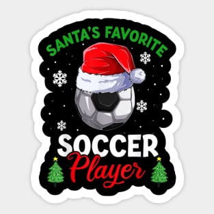 Santa's Favorite Soccer Player Christmas Pajamas Soccer Lovers Sticker